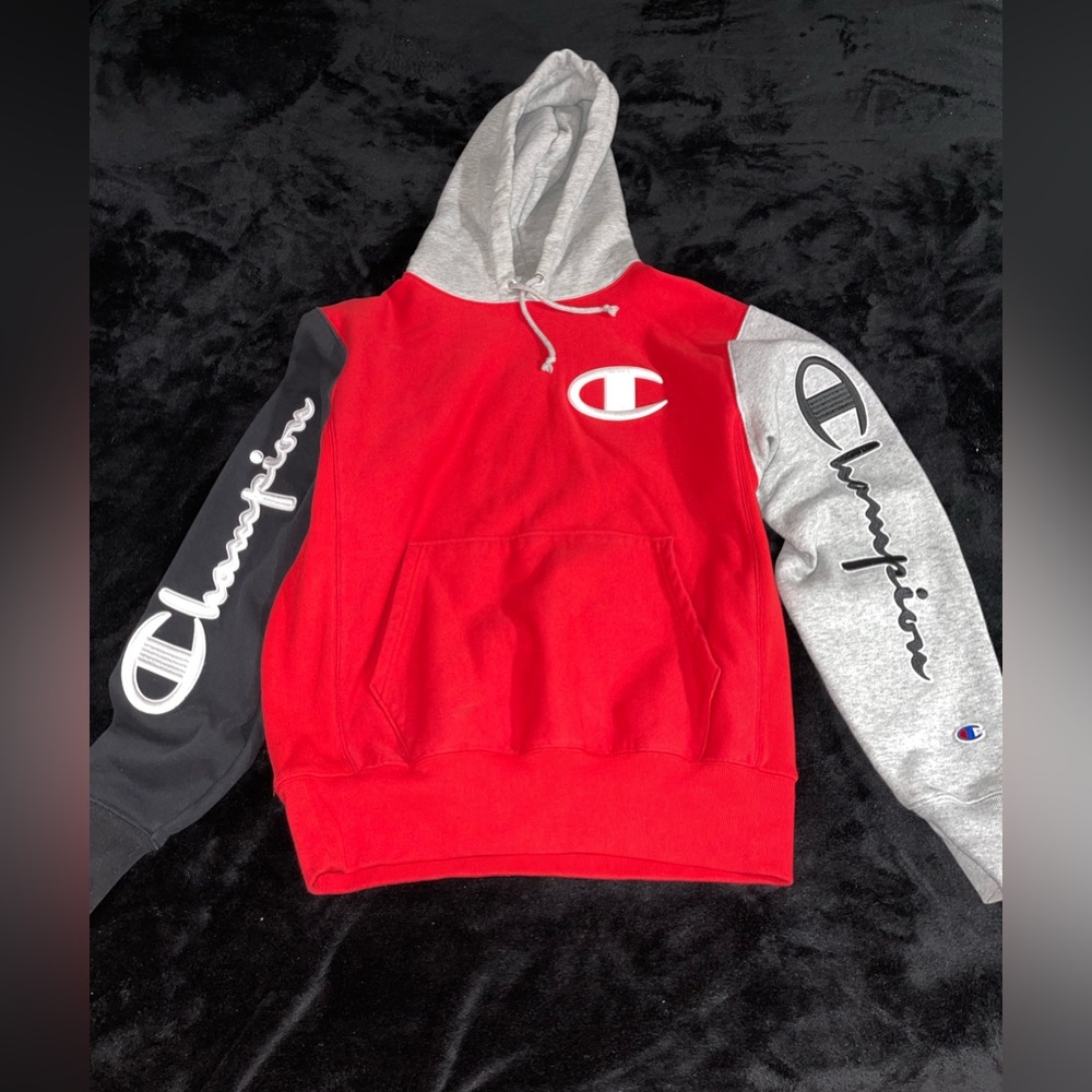 Men’s Champion Reverse Weave Hoodie in Tri-Color